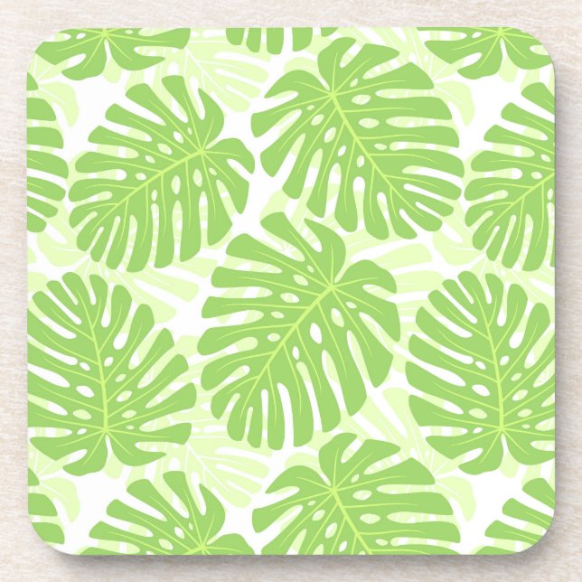 Posavasos Hojas de la planta tropical - modelo de Monstera (Frente)