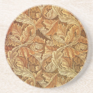 Posavasos Hojas de otoño Acanthus marrón de William Morris