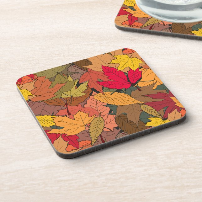 Posavasos Hojas de otoño coloridas (Lado Izquierdo)