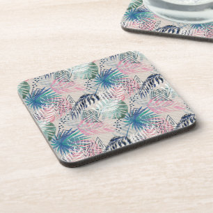 Posavasos Hojas de palma, tropicales, botánicas, hojas, jung