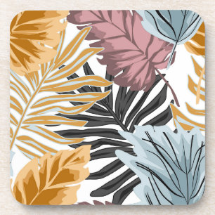 Posavasos Hojas de palma, tropicales, botánicas, selvas, bos