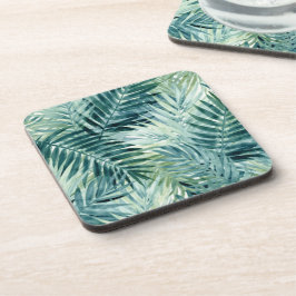 Posavasos Hojas de palma verdes turquesa