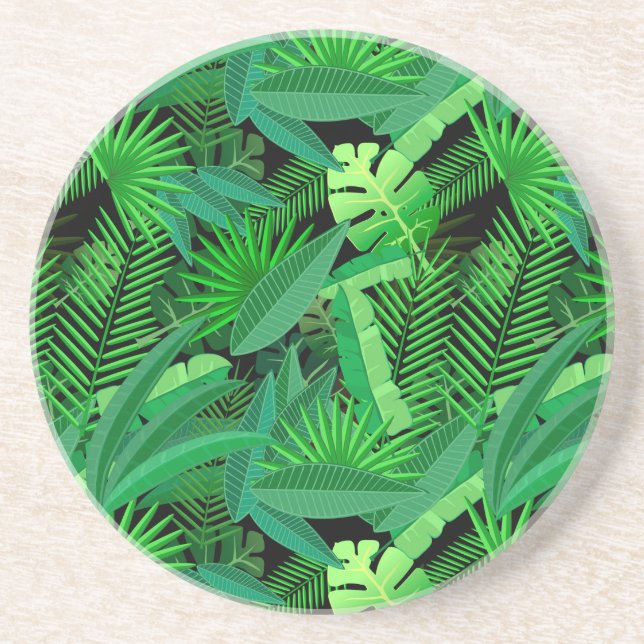 Posavasos Hojas de palmeras tropicales (Frente)