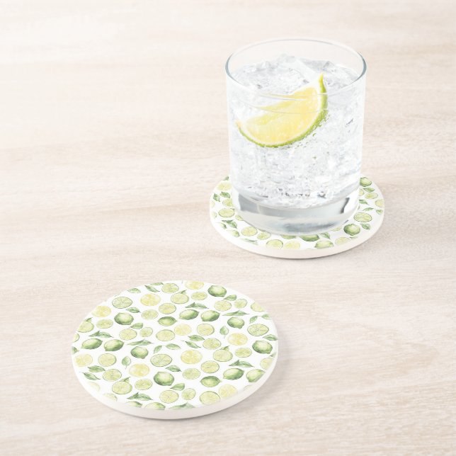 Posavasos Hojas Frutas Limas Verdes (Lado)