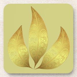 Posavasos Hojas ornamentales doradas únicas y elegantes