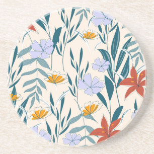 Posavasos Hojas Tropicales: Antecedentes Abstractos De Moda.
