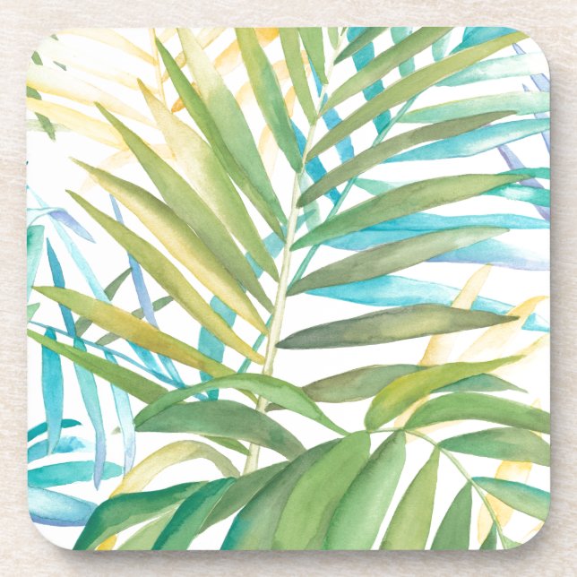Posavasos Hojas tropicales de palmera (Frente)