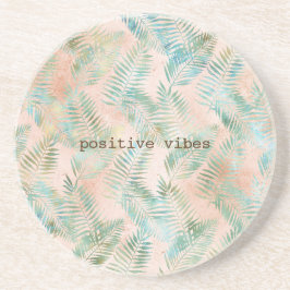 Posavasos Hojas Tropicales Verde Acuático Melocotón