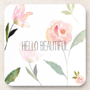 Posavasos Hola acuarela hermosa floral