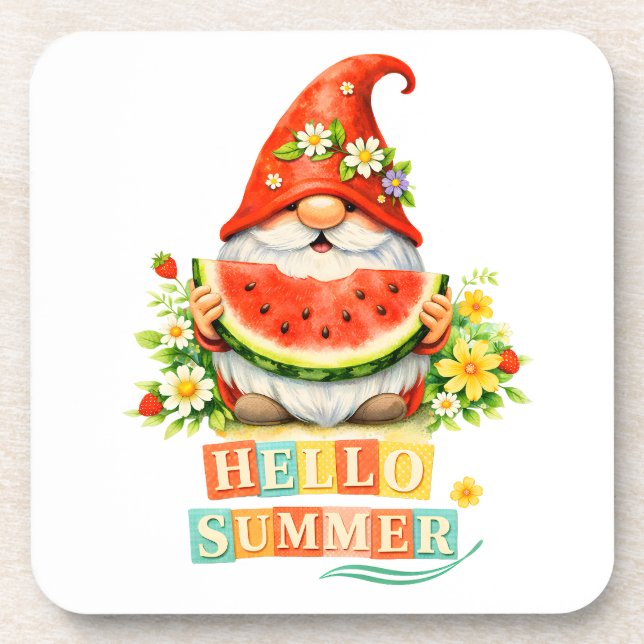 Posavasos Hola Gnome Verano (Frente)