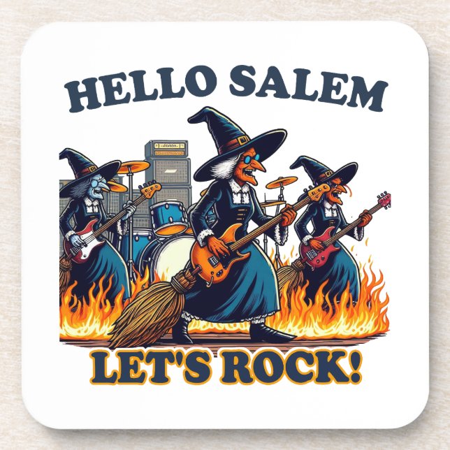 Posavasos Hola Salem Massachusetts Witch Rock Band (Frente)