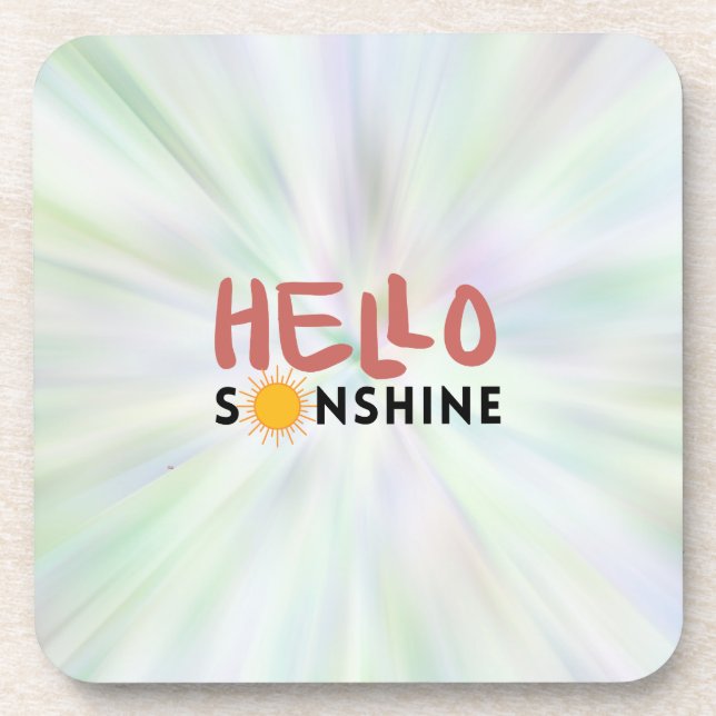 Posavasos Hola Sonshine, Sun Rays, vibraciones de verano (Frente)