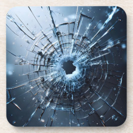 Posavasos hole in glass, cracks