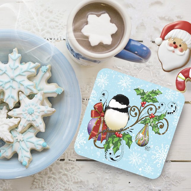 Posavasos Holiday Chickadee (Subido por el creador)