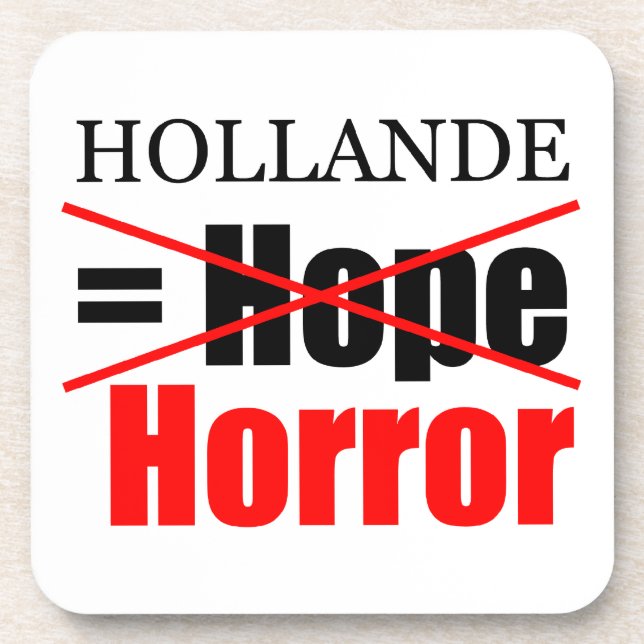Posavasos Hollande No Esperanza = Horror - Pascua cuadrada (Frente)