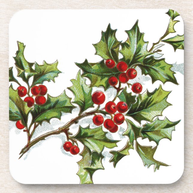 Posavasos Holly Berries 001 (Frente)