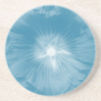 Posavasos Hollyhock Flor Icy Blue Coasters