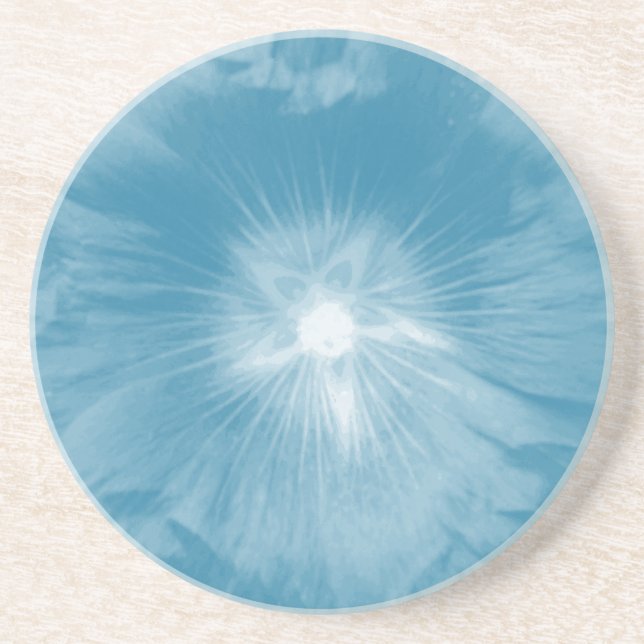 Posavasos Hollyhock Flor Icy Blue Coasters (Frente)
