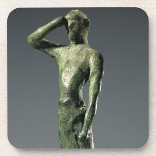 Posavasos Hombre en el rezo, escultura de bronce griega