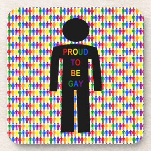 Posavasos Hombre gay LGBTQ Silhouette y hombres arcoiris