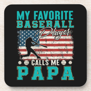 Posavasos Hombre Mi jugador de béisbol favorito me llama pap