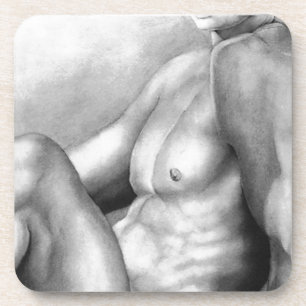 Posavasos Hombre Perfecto Pecho y Torso Boceto de Arte de Ca
