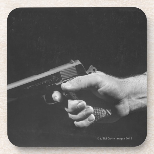 Posavasos Hombre que sostiene el arma (Frente)