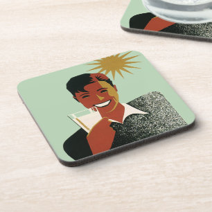 Posavasos Hombre Vintage Art Deco, Bebidas Frías en Verano