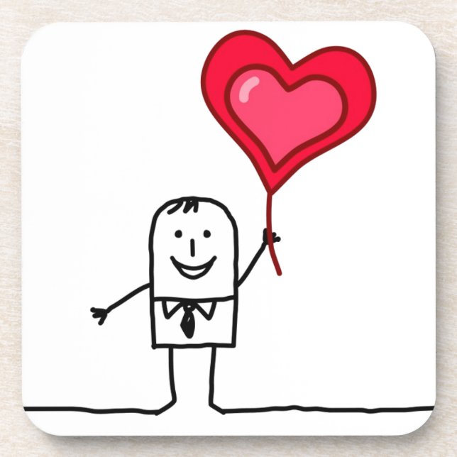 Posavasos Hombre y corazón (Frente)