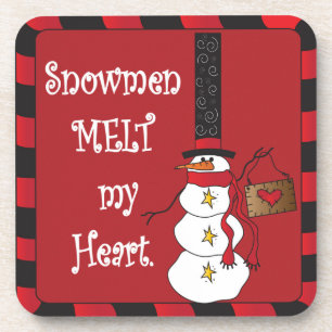 Posavasos Hombres de nieve derriten mi corazón NAVIDADES