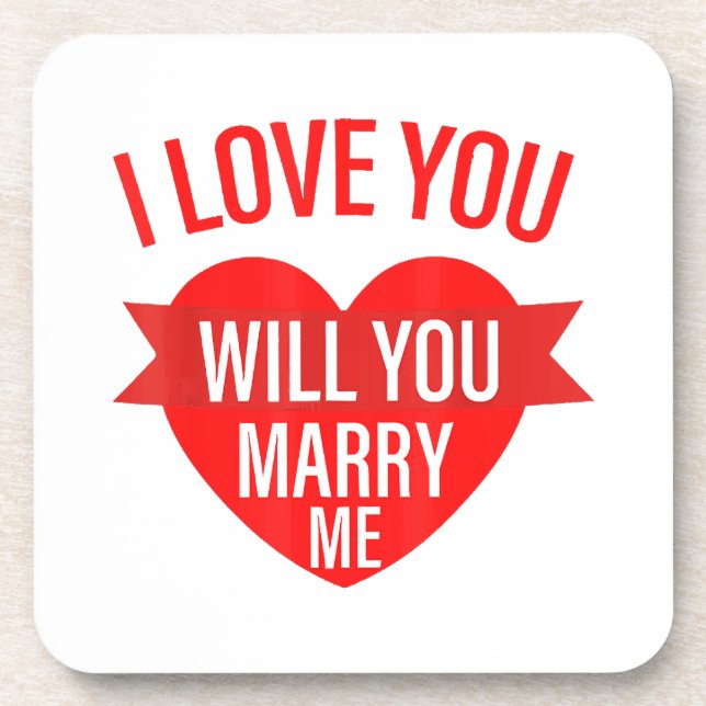 Posavasos Hombres Día de San Valentín Propuesta Te Amo Te Se (Frente)