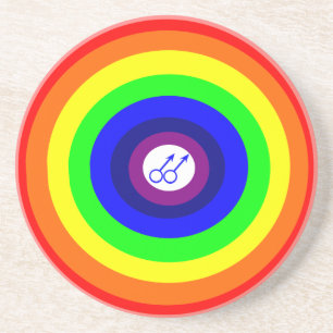 Posavasos Hombres gays rodean los arcoiris