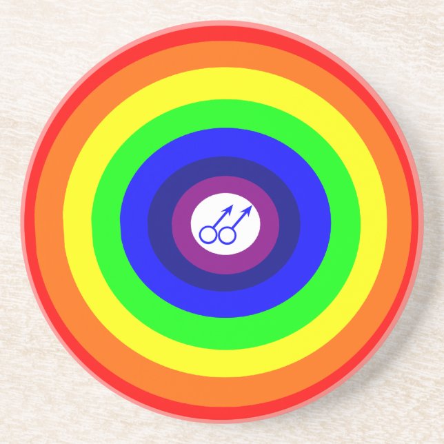 Posavasos Hombres gays rodean los arcoiris (Frente)