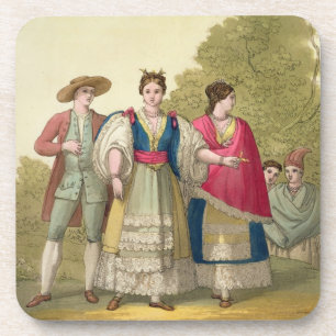 Posavasos Hombres y mujeres peruanos en el traje tradicional