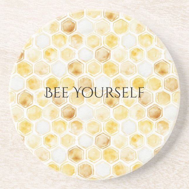 Posavasos Honeycomb amarillo dorado (Frente)