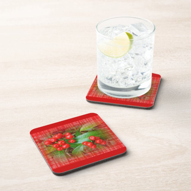Posavasos Honeysuckle Berries on Cotton Cloth (Lado Derecho)