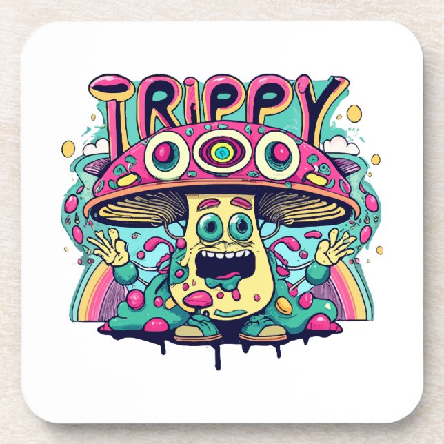 Posavasos Hongo Feliz Alucinógeno (Frente)