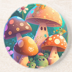 Posavasos Hongos pequeños en el bosque