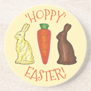 Posavasos Hoppy Happy Easter Chocolate Bunny Rabbit Carrot