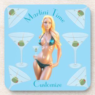 Posavasos Hora de Martini Chica de Bikini Thunder_Cove