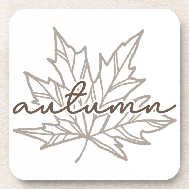 Posavasos HORA de plástico dura de la HOJA DE AUTUM (Frente)