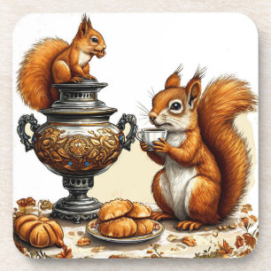 Posavasos Hora del Té de la Ardilla Adorable Anima