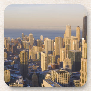 Posavasos Horizonte de Chicago, Illinois, desde la Torre Sea