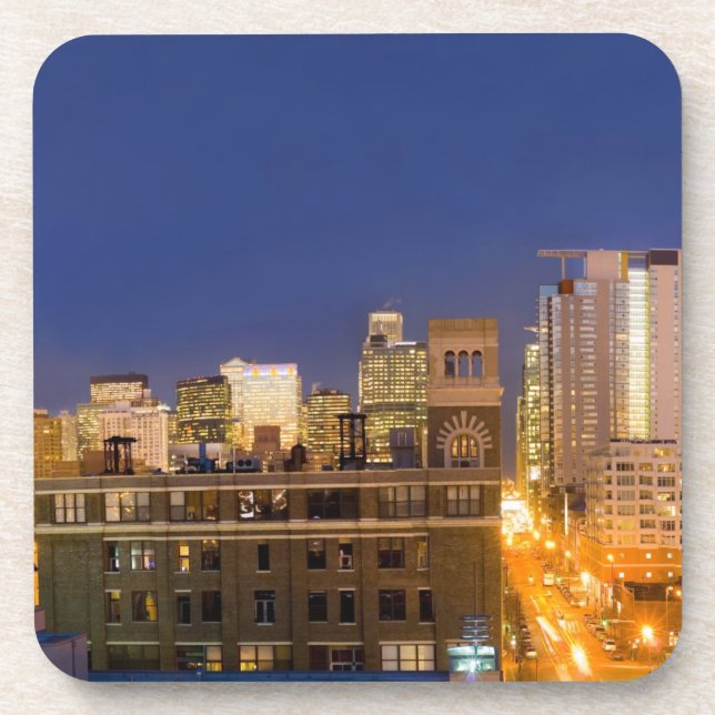 Posavasos horizonte de Chicago, Illinois, desde West Loop (Frente)
