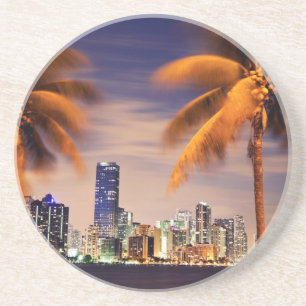 Posavasos Horizonte de los E.E.U.U., la Florida, Miami en la