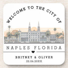 Posavasos Horizonte de Nápoles Florida – Favor de boda perso