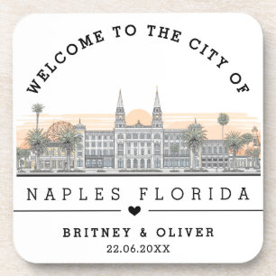 Posavasos Horizonte de Nápoles Florida – Favor de boda perso