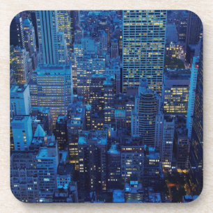 Posavasos Horizonte de NYC, opinión de alto ángulo en la