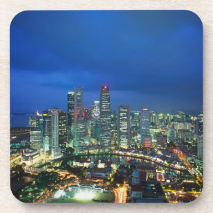 Posavasos Horizonte de Singapur por la noche, Singapur