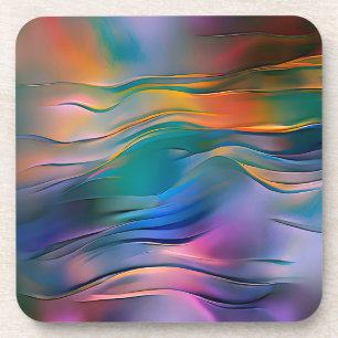 Posavasos "Horizontes Fluidos" Arte abstracto contemporáneo 